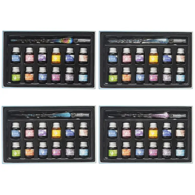 

Crystal Starry Sky Glass Ink Pen Glass Dip Pen For Writing Fountain Pen Set Gift