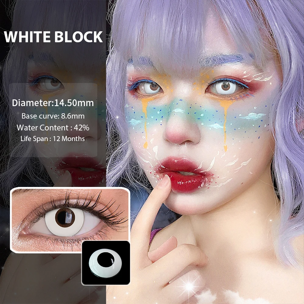 fresh lady official color contact lenses for eye 1pair yearly circle block colored contacts eye lens anime cosplay makeup 14 5 free global shipping