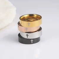 cooltime supernatural cross mens ring couple rings stainless steel engagement wedding gift for men women jewelry accessories