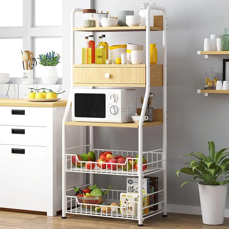 Кухонная стойка для хранения микроволновая печь стеллаж простая миска напольная