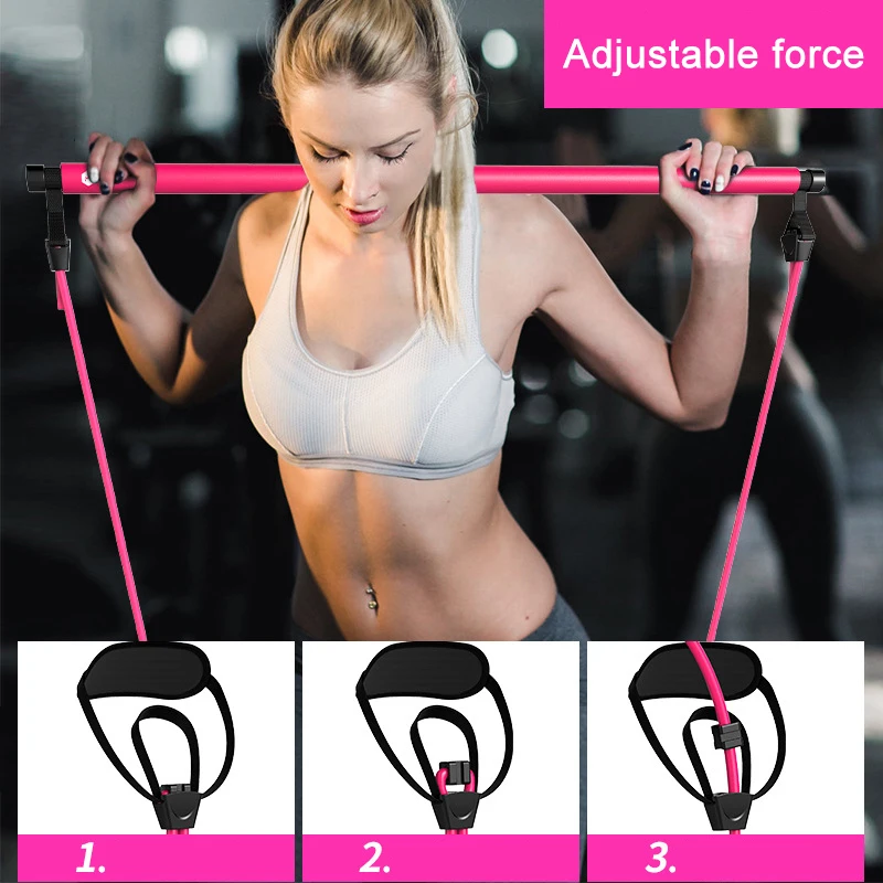 

Portable Resistance Band Fitness Exercise Bar Yoga Gym Stick Resistance Training Accessories SAL99