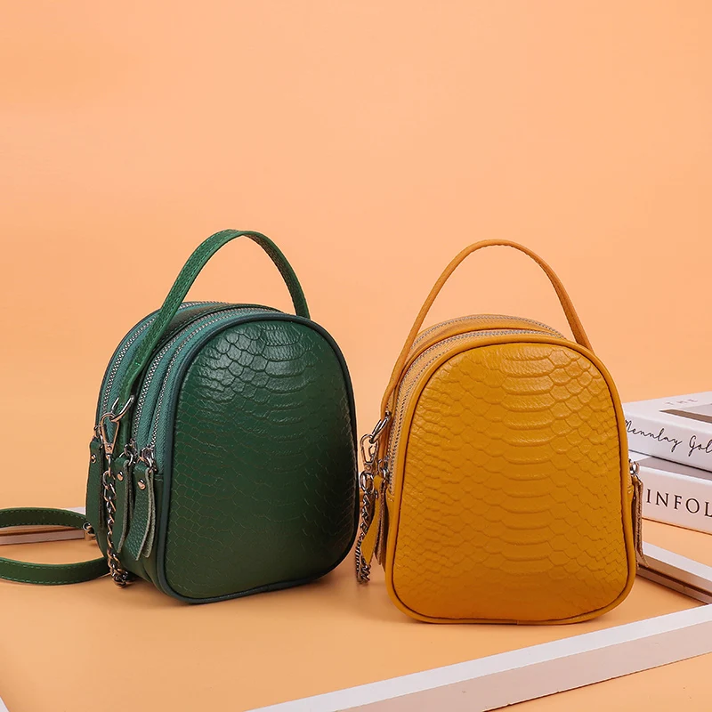 

Double Layer Women Crossbody Shoulder Bag Genuine Leather Cellphone Bag Fashion Daily Mini Summer Shoulder Bag for Women