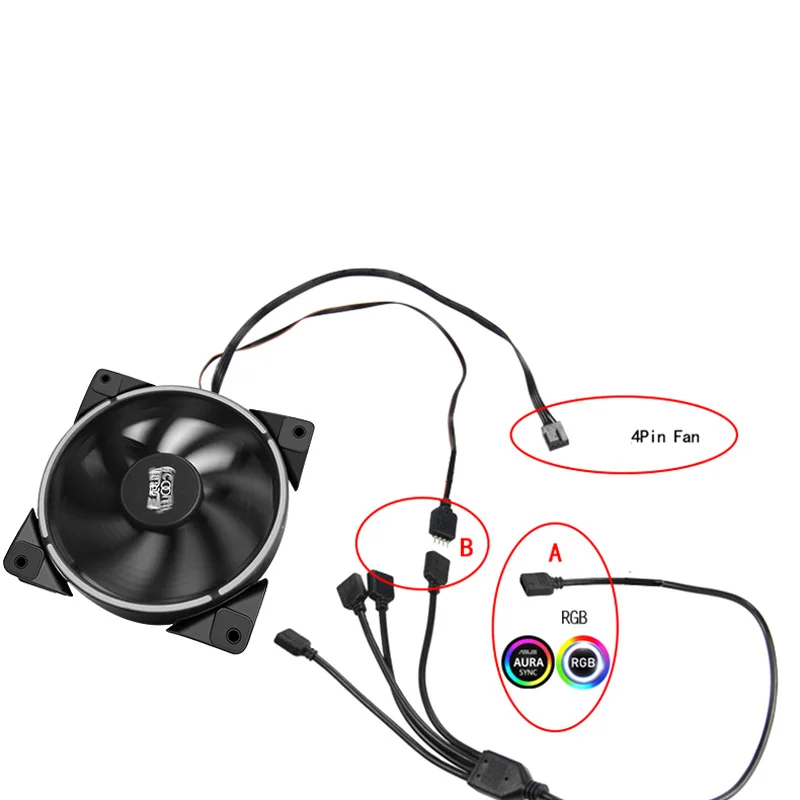 Удлинительный кабель ARGB 5 В 3 контакта 30 см 1 к 2 4 12 разветвитель RGB для MSI A SUS ASRock AURA