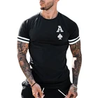 Мужская футболка с коротким рукавом, круглым вырезом и принтом в виде покера