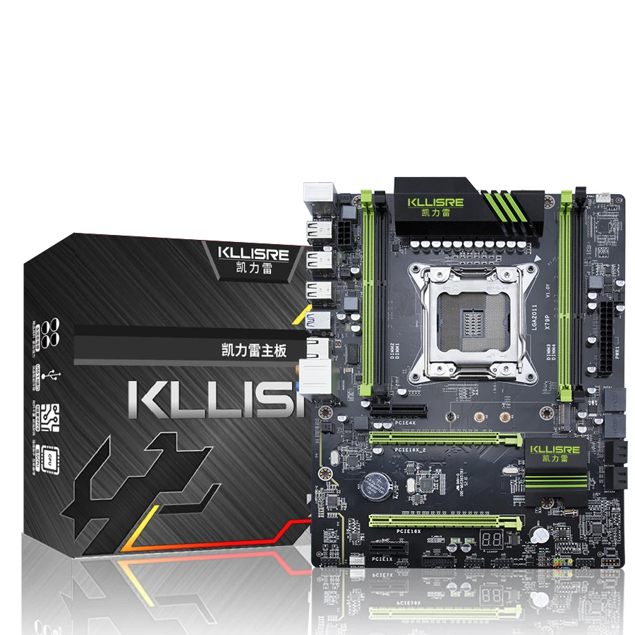 Kllisre X79 комплект материнской платы с Xeon E5 2690 C2 4x8 ГБ = 32 Гб 1600 МГц DDR3 память ECC Reg ATX USB3.0 SATA3 PCI-E NVME M.2 SSD