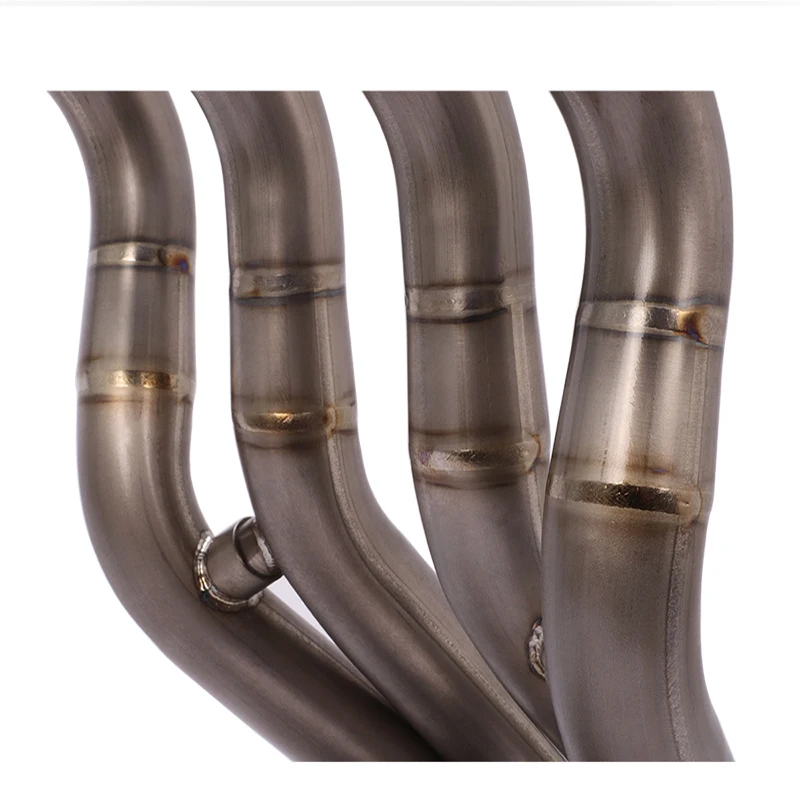 

Motorcycle Exhaust System Slip On For Kawasaki ZX6R ZX636 Titanium Alloy Front Connecting Pipe Pitbike Moto Muffler 2009-2021