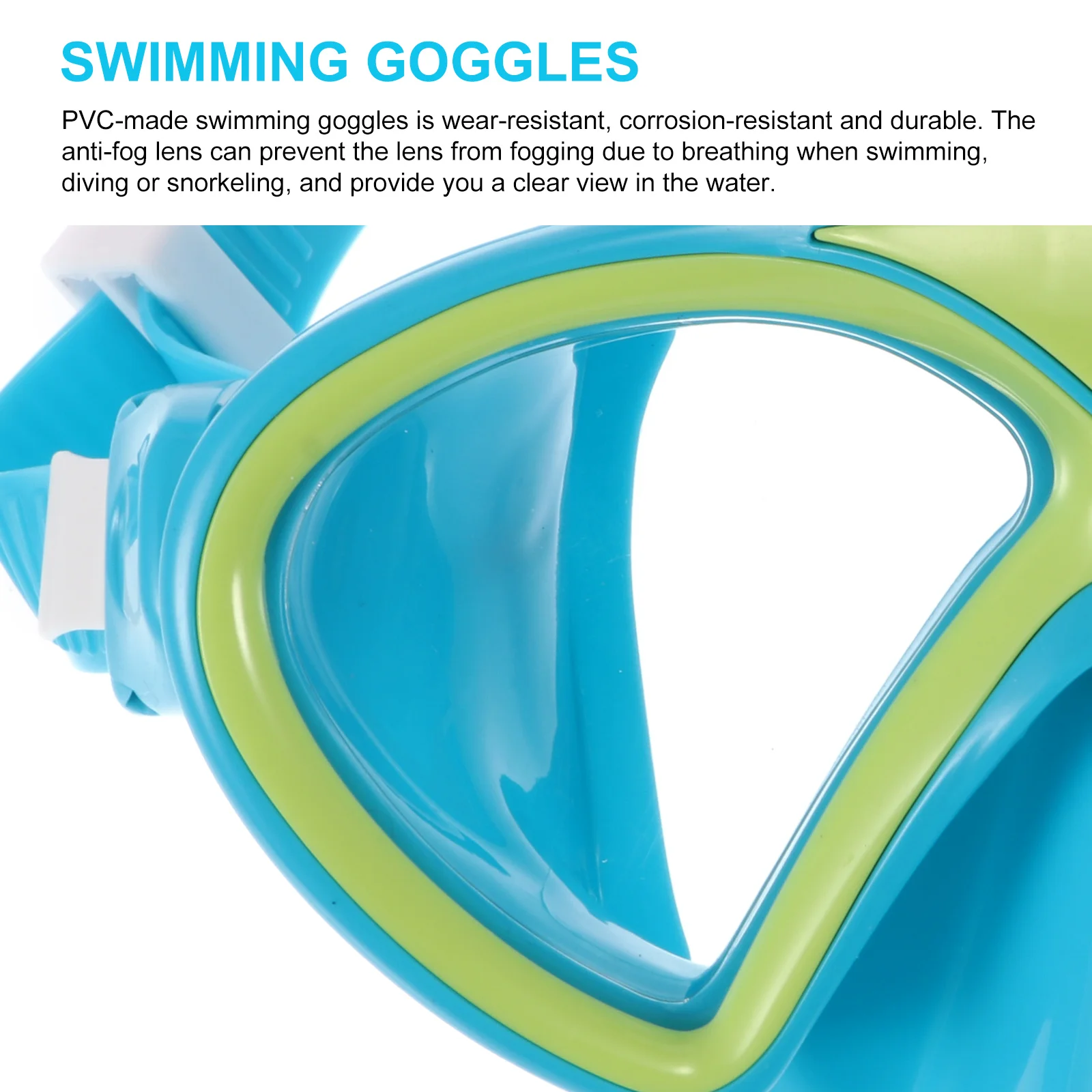 

Diving Goggles Blue PVC Adjustable Practical With Breathing Tube Snorkel Diving Goggles Set For Kids Diving Swimming Pool Summer