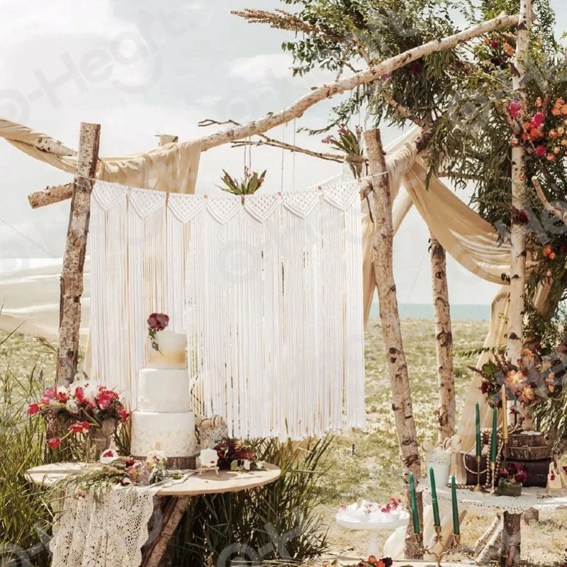 OHEART Свадебные украшения гобелен Бохо тканые макраме настенные Висячие большие