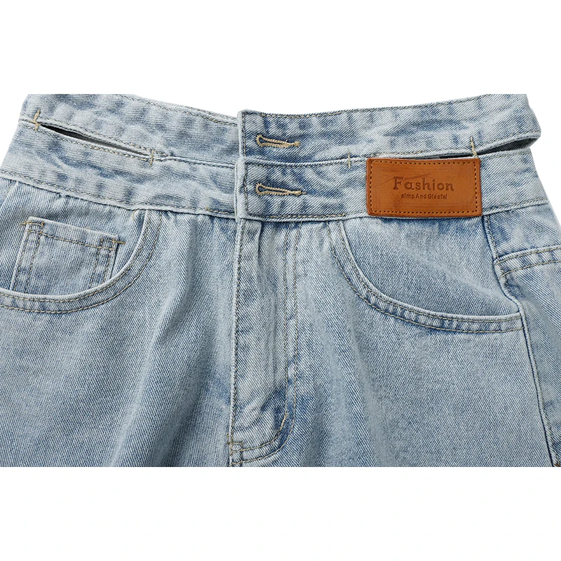 

Fashion High Waist Denim Shorts Women 2021 Summer Vintage Streetwear Sexy Hollow Out Button Zipper Ladies Casual Jeans Shorts