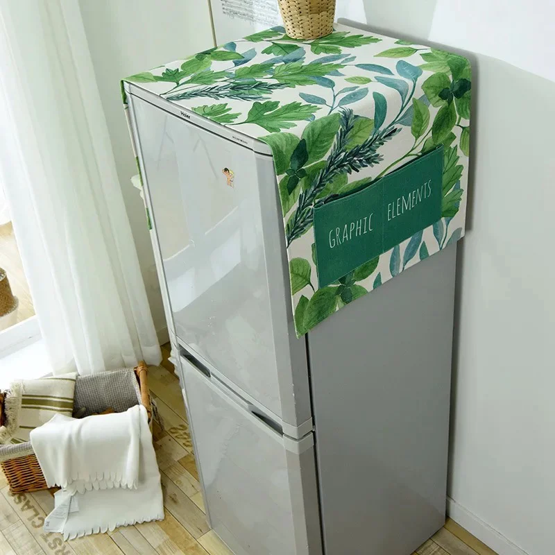 Cotton Linen Washing Machine Cover Drum Refrigerator Dust Cartoons Microwave Oven Covers Storage Box Household Goods | Дом и сад