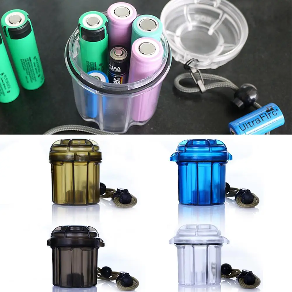 

Small Storage Case 6 Slots Hard Plastic Battery Organizer 4 Color 18650/16340 Lithium Batteries Waterproof Thick And Solid Trans