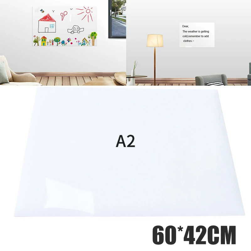 Self-adhesive A2 Size Small Whiteboard Sticker 60*42cm Dry-erase Rewritable Board Kids Painting Home Office Supply