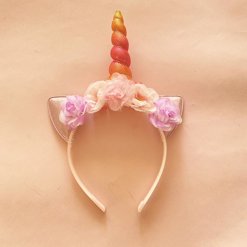 

Miss Cute Handmade make ​Glitter Unicorn Headband Cat Ears Hairband Headwear Women Girls Unicorn Hair Band Partywear Accessories