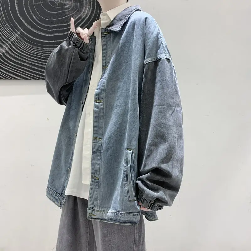 

Denim Korean Loose Student Trend Casual Top Versatile Hong Style Men's And Women's Fashion Chaqueta Hombre Streetwear Men 2021