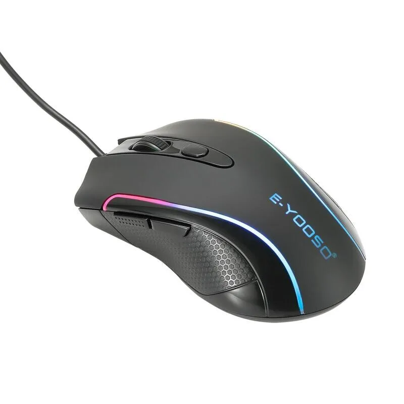 Мышь игровая Проводная с RGB-подсветкой 6 программируемых кнопок 6400 DPI | Компьютеры