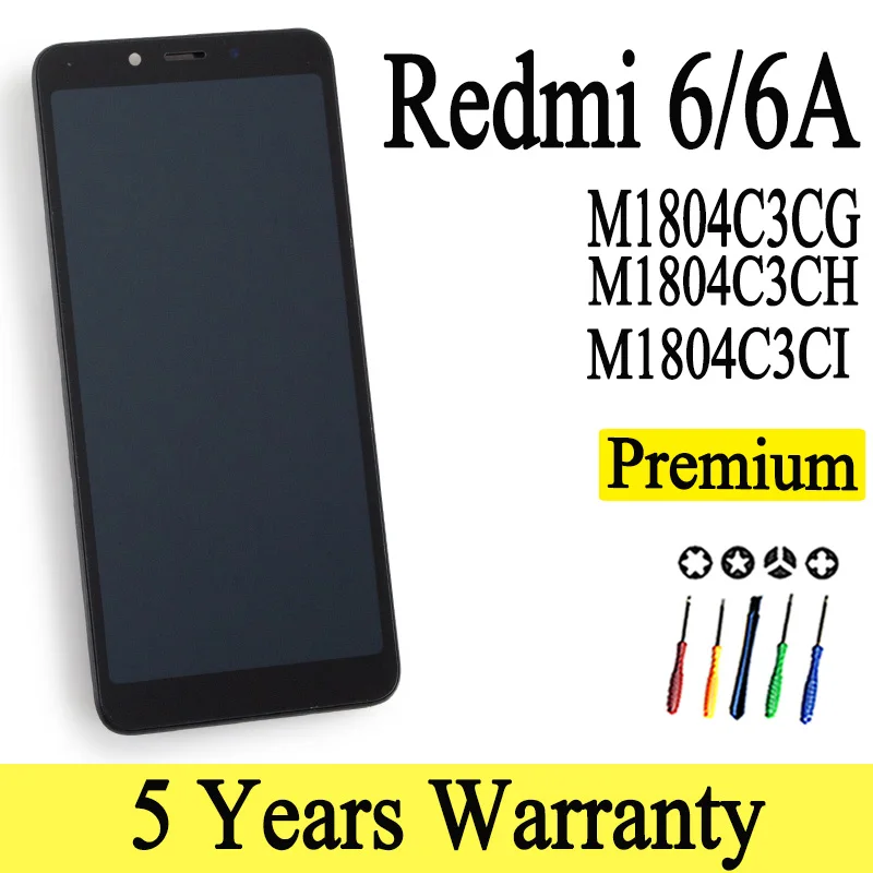

2023 100% New M1804C3CG M1804C3CH M1804C3CI Premium LCD For Xiaomi Redmi 6 LCD Display Touch Screen Replacement For Redmi 6A