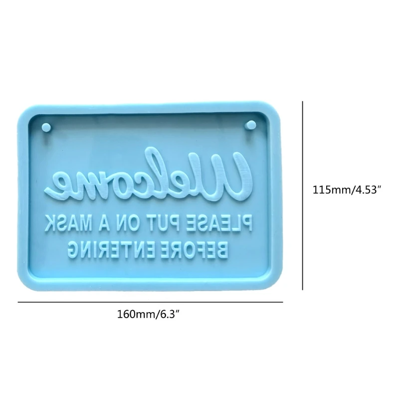 

Handmade Welcome-Door Plate Resin Mold Silicone Letter Sign Please Wear a Mask Before Entering Resin Mold Craft Tools