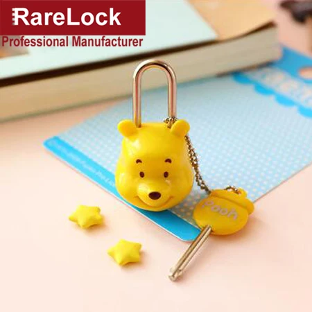 Pooh Rarelock мультяшный замок миниатюрный для детей дорожная сумка спортивный рюкзак сумочка ювелирный замок коробка DIY MMS573 hh - Цвет: Pooh