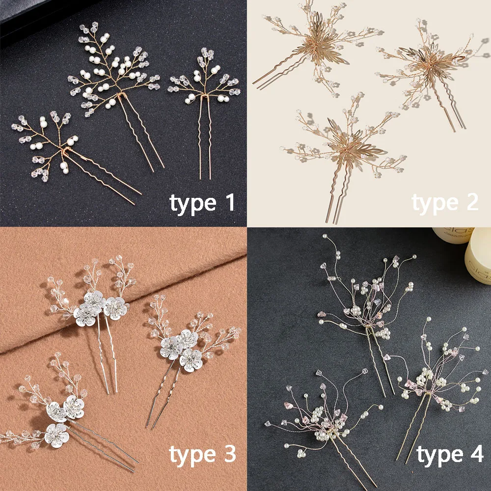 Модные шпильки для волос Стразы с жемчугом заколки Свадебные зажимы тиара