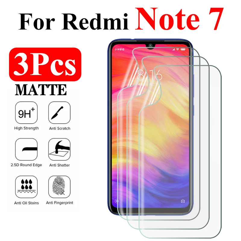 

Матовая защитная пленка 3 шт./лот для Xiaomi Redmi Note 7, Гидрогелевая пленка Xiomi Red Mi Note7, не 7 pro, 7s S, Защитная пленка для экрана