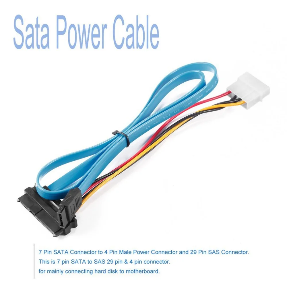 Адаптер Sas Sata 70 см 7 Pin Serial Ata Naar 29 En 4 разъем адаптера питания kabel Koord Draad|Компьютерные