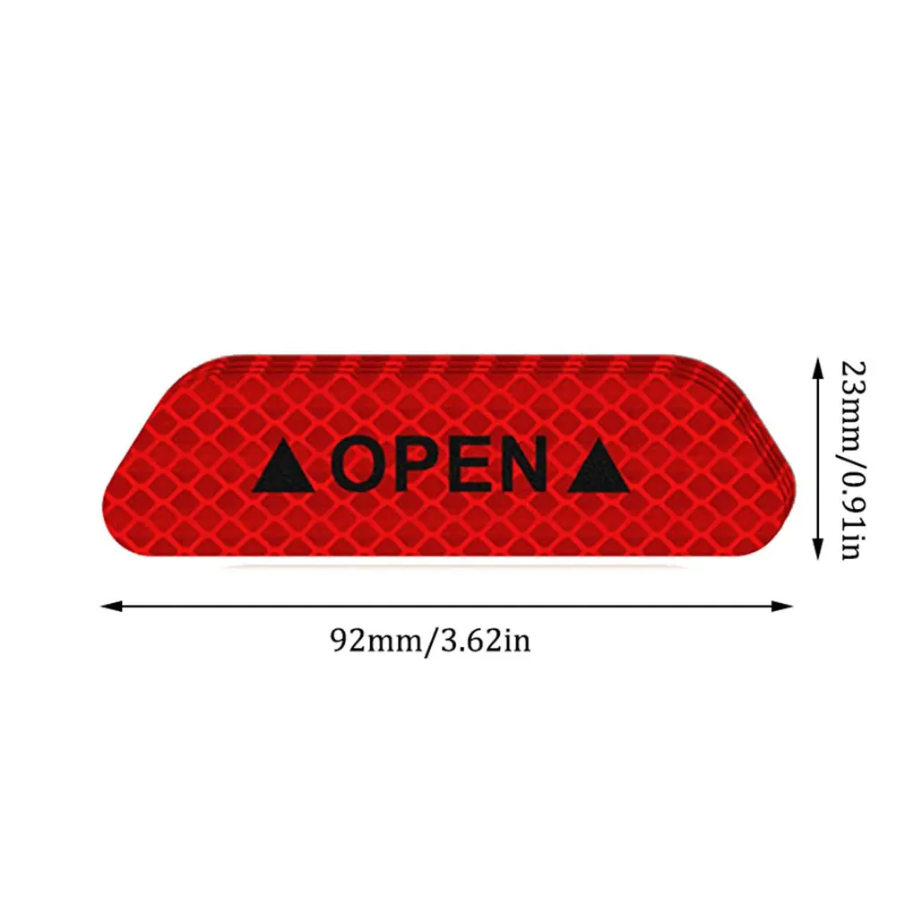 

1PCS/4Pcs Car Door Stickers Universal Safety Warning Mark OPEN High Reflective Tape Auto Exterior Motorcycle Bike Helmet Sticker