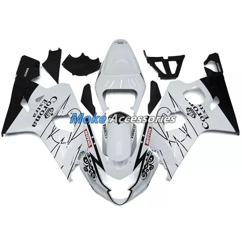

Motorcycle Fairings Kit Fit For gsxr600/750 2004 - 2005 Bodywork Set High Quality ABS Injection NEW White Black Carona