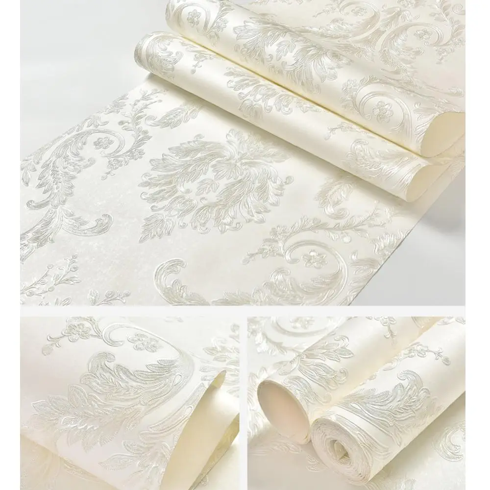 Золотые Самоклеящиеся 3d обои с Дамасским узором простые европейские и