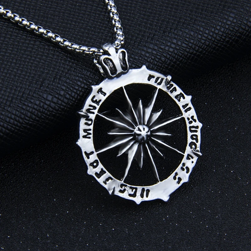

European and American Fashion Stainless Steel Necklace Pendant Personality Trend English Men's Titanium Steel Necklace Jewelry