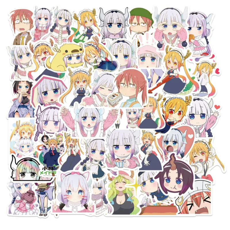 

10/30/50pcs Miss Kobayashi's Dragon Maid Anime Stickers Skateboard Kids Toys Diy Car Laptop Guitar Fridge Decal Decor Stickers