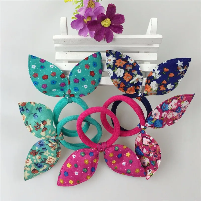 10 шт. Женские аксессуары для волос милые цветочные банты эластичные повязки