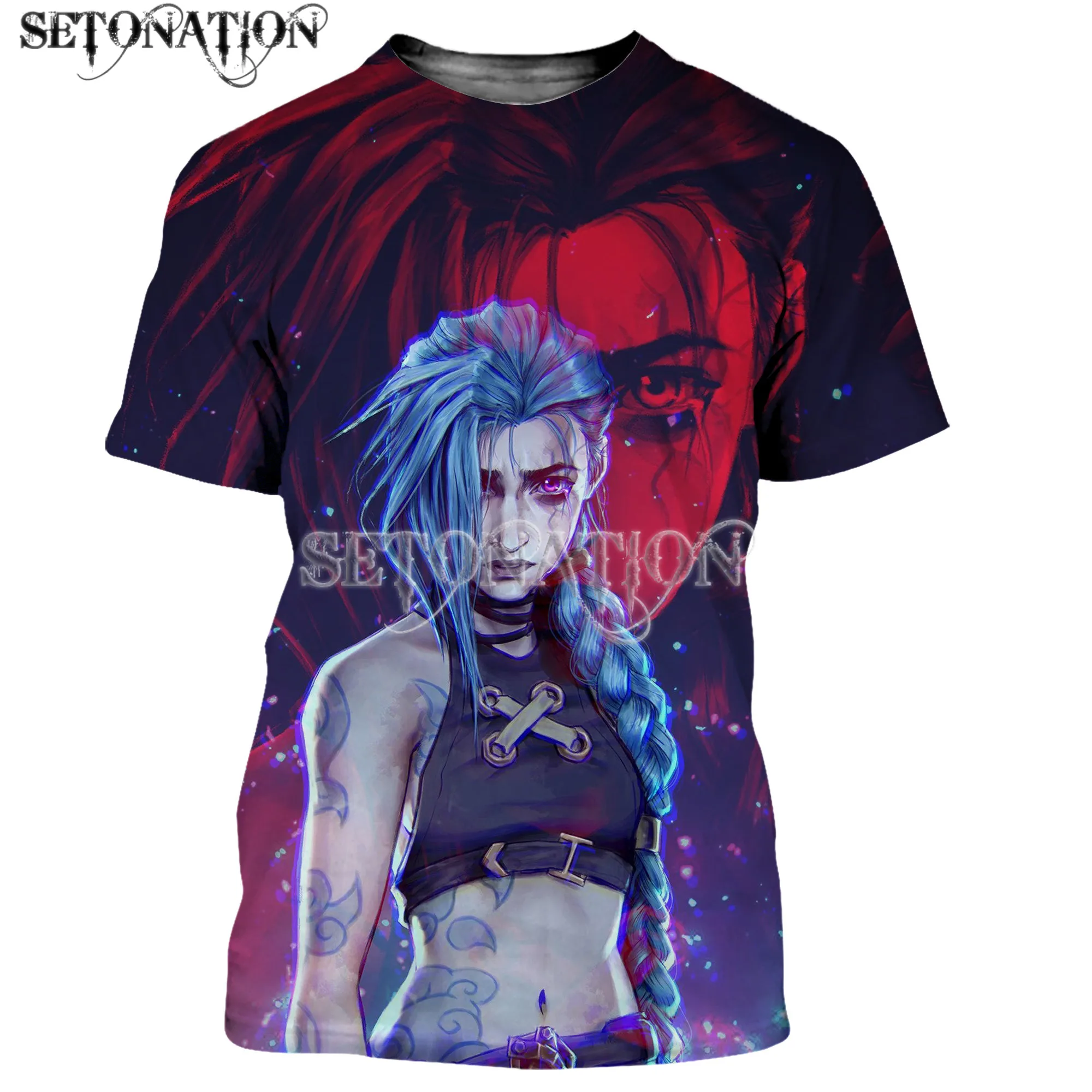 

Футболка Arcane league of legends 2021, Мужская/Женская классная футболка с 3D принтом высокого качества, Повседневная футболка в стиле Харадзюку, улична...