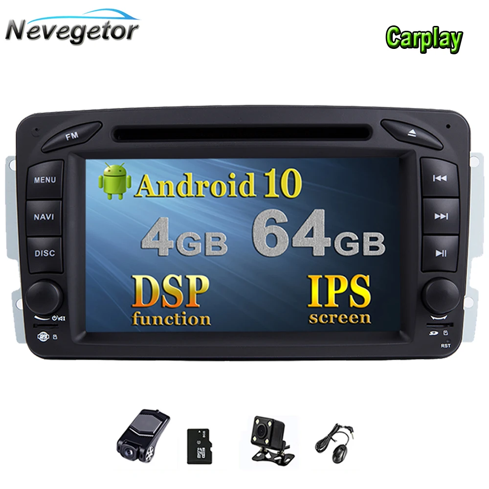 Автомобильный DVD плеер Carplay Android 10 для Mercedes Benz CLK W209 C Class W203 W463 W208 Vaneo Vito GPS стерео