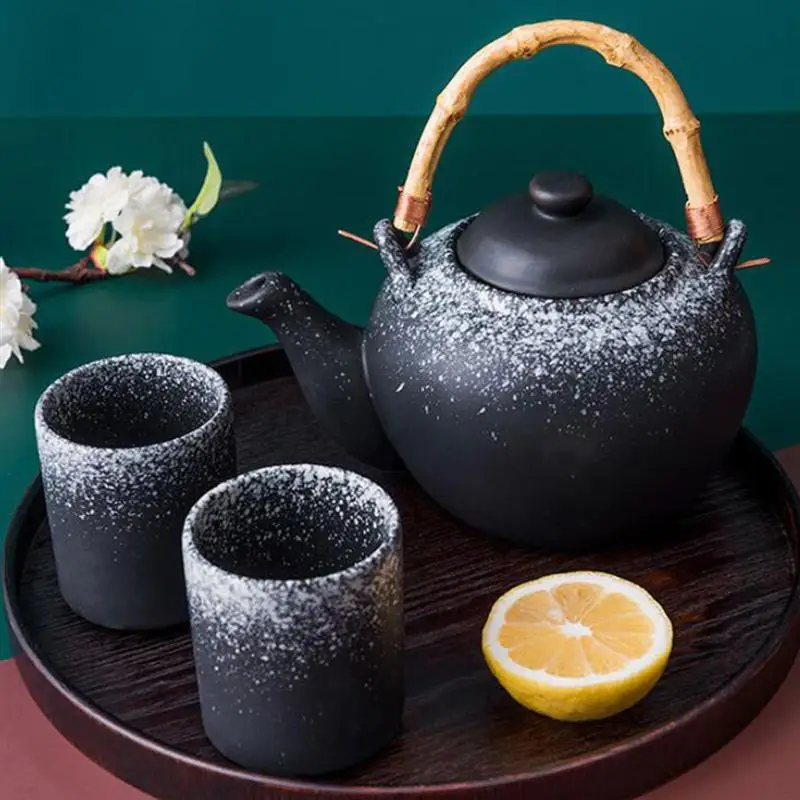 Японский стиль чайник изысканный керамический креативный бамбуковый