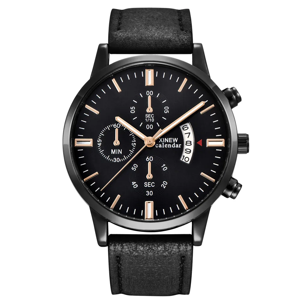 

Men's Stainless Steel Leather Band Quartz Analog Wrist Watches New Luxury Men's Watch Fashion Sport relogio masculino relogio