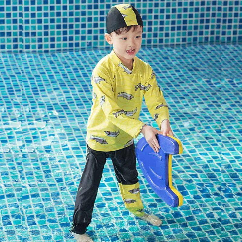 

Swimming Suit 2 Pieces Boys Swimsuit UV Protection Shorts For Kids Cartoon Trunks Baby Swimwear Children Diving Suit Beach Wear