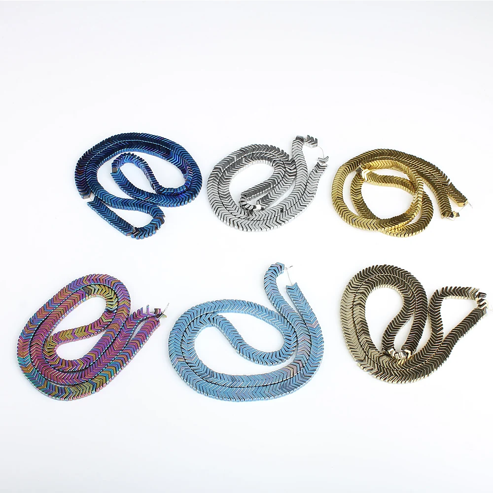 Вакуумное покрытие из гематита и натурального камня бусины россыпью в форме