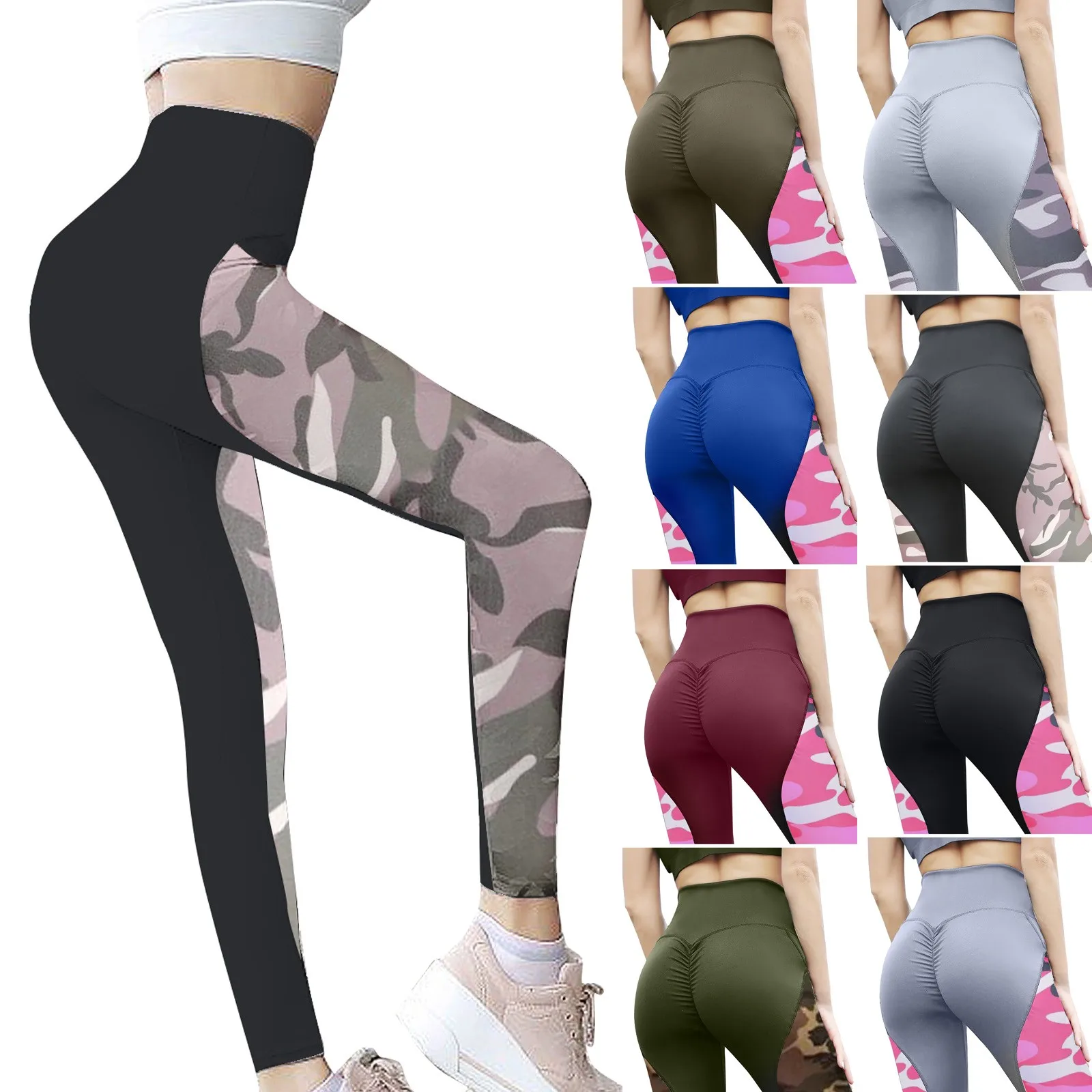 Камуфляжные Леггинсы для йоги женские длинные колготки с принтом в готическом