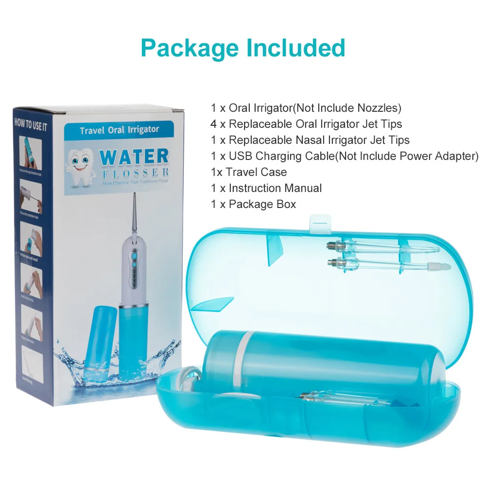 

240ml Oral Irrigator Water Flosser Protable Rechargeable Irrigador Dental 4 Modes Irrigation Cleaner Irrigators for Teeth