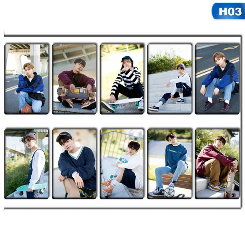 H03 10 шт./компл. KPOP Stray Kids Lomo карты фото карты наклейки фотостудия плакат подарочный канцелярский набор - Цвет: H03
