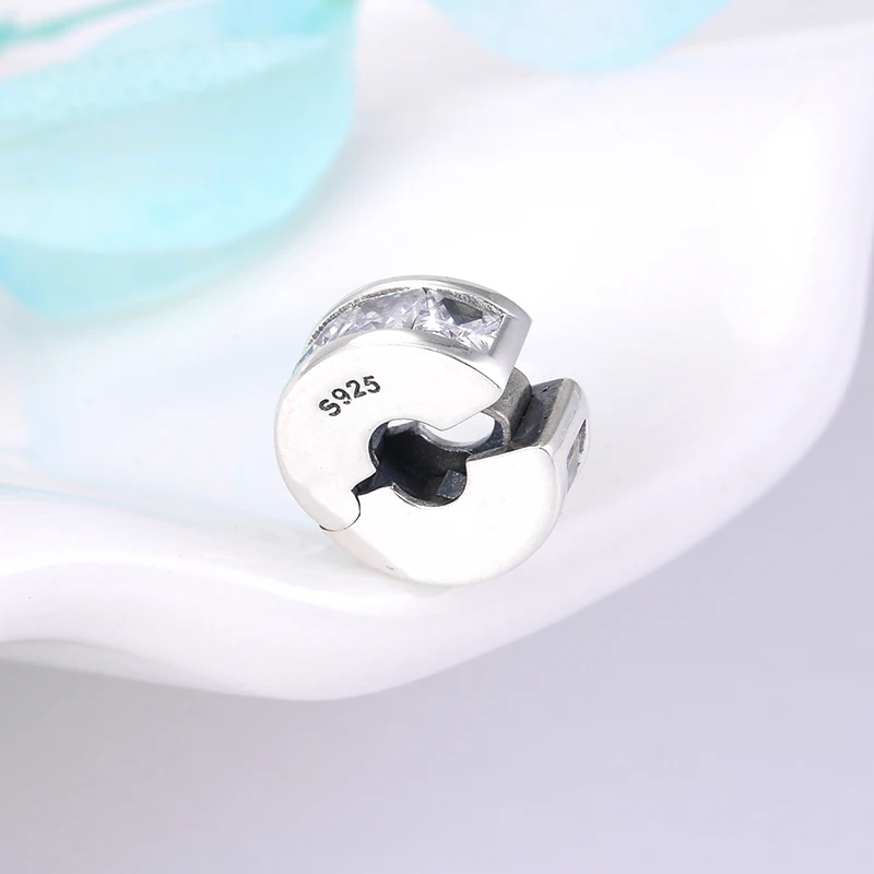 Модные круглые квадратные циркониевые бусины из стерлингового серебра 925 пробы