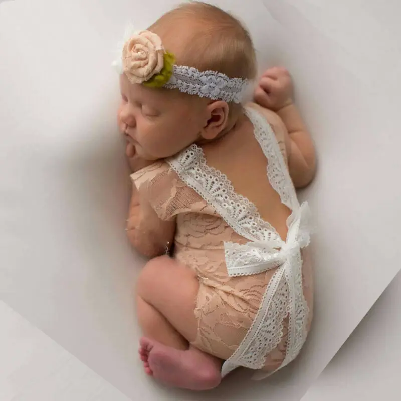 Новое поступление одежда для фотосъемки новорожденных девочек Кружевное боди с