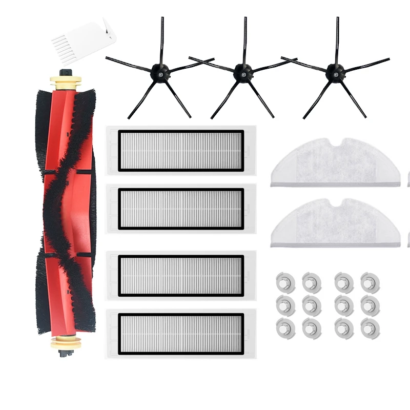 

Моющиеся Запчасти для пылесоса Xiaomi Roborock S5 Max S6, фильтр НЕРА, основные щетки, боковая щетка, 23 шт.