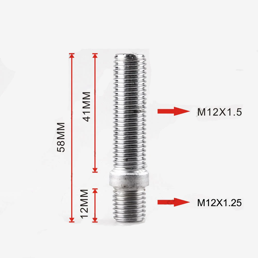 20 шт болт общая длина 58 мм размер резьбы M12* 1,5+(M12*1,5/1,25 M14* 1,5/1,25