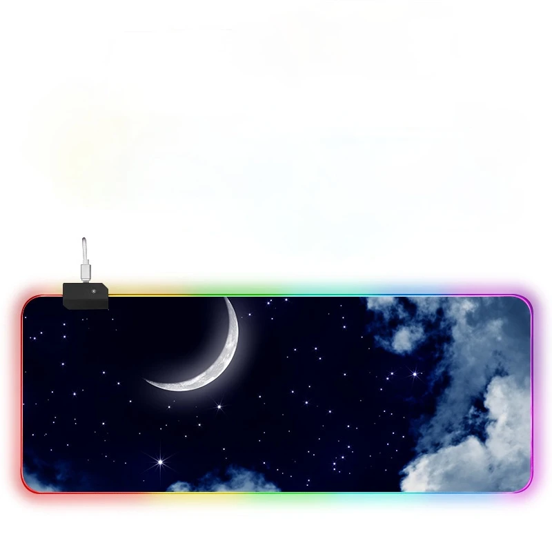 

Large RGB Mouse Pad Xxl Gaming Mousepad LED Mause Pad Gamer Copy Moon Mouse Carpet Big Mause Pad PC Desk Pad Mat with Backlit