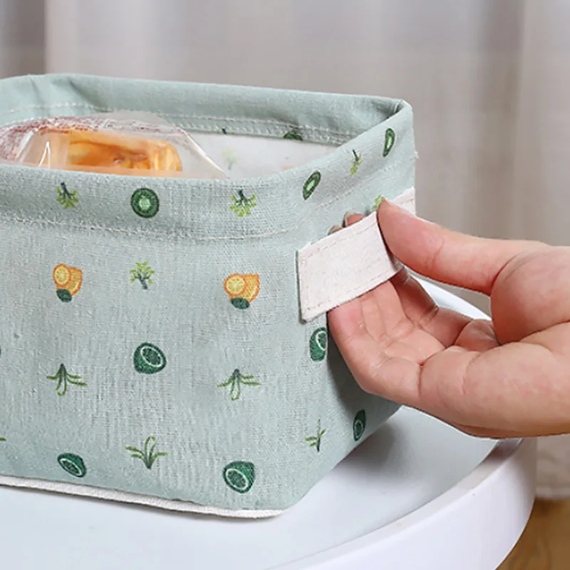 

Cotton Linen Desktop Storage Basket Container Organizer Fabric Basket Home Storage Case Sundries Underwear Toy Storage Box