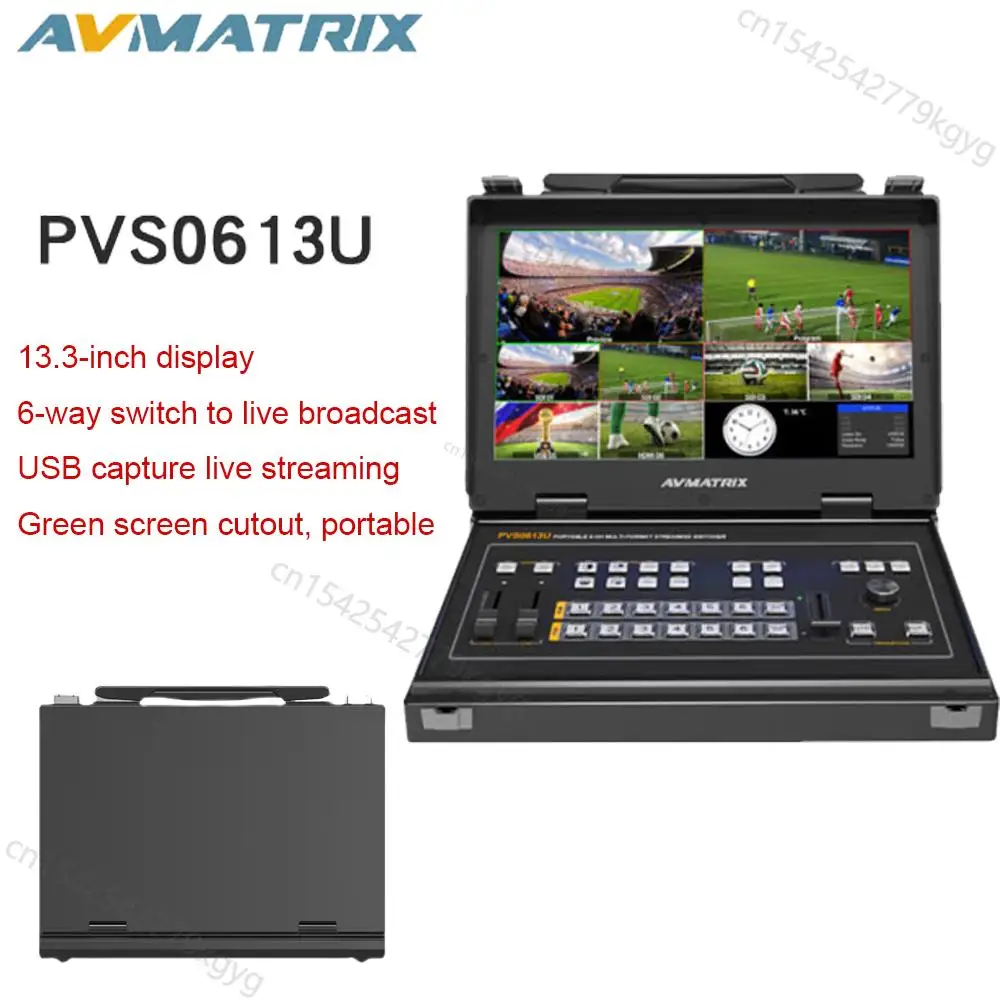 

AVMATRIX PVS0613U 13.3 Inch Portable Multi-Format Video Switcher IPS FHD Screen 6 Channel 4 SDI 2 HDMI For LIve Streaming