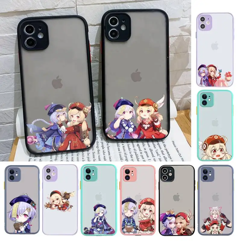 

Genshin Impact Klee Qiqi Phone Case Matte Bumper Phone Case For iphone12 11 Pro Max X XS Max XR 7 8 Plus 12mini Translucent