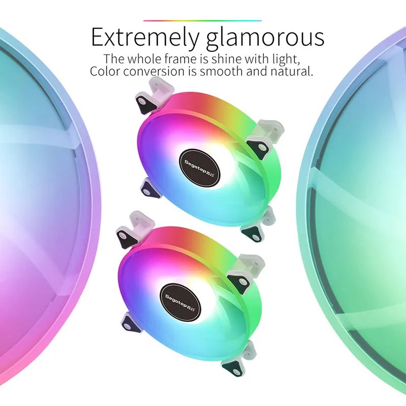 Сеготеп RGB вентилятор для корпуса ПК 120 мм 12 В компьютер AURA SYNC 5V/3Pin ARGB теплоотводящие вентиляторы.