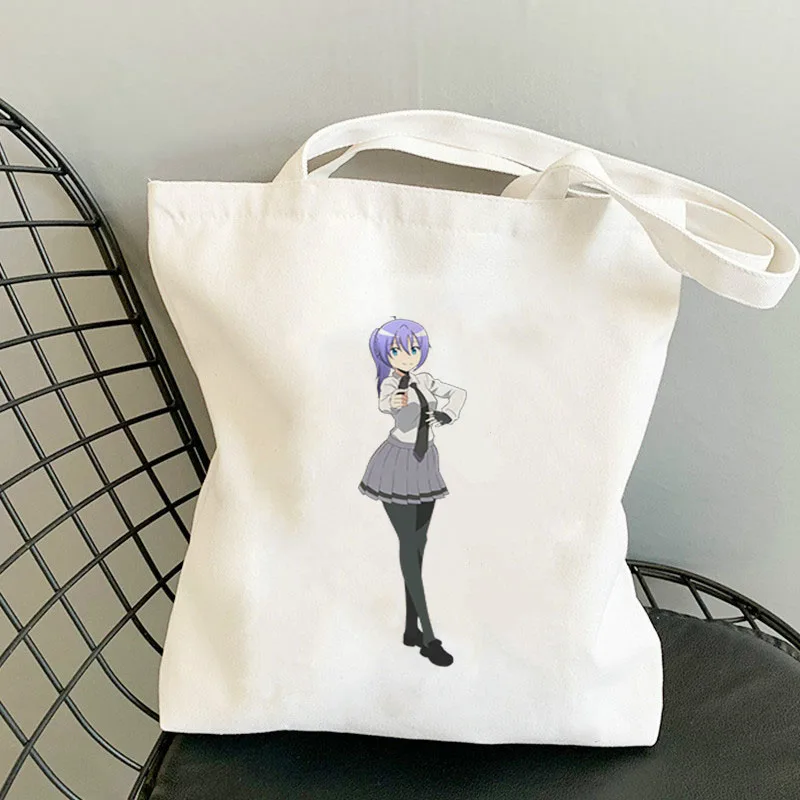 

Black Anime Shopper Eco Bag Beach for Women Assassinate the Teacher Cute Bags Women's Tote 2021 French Bulldog White Hand